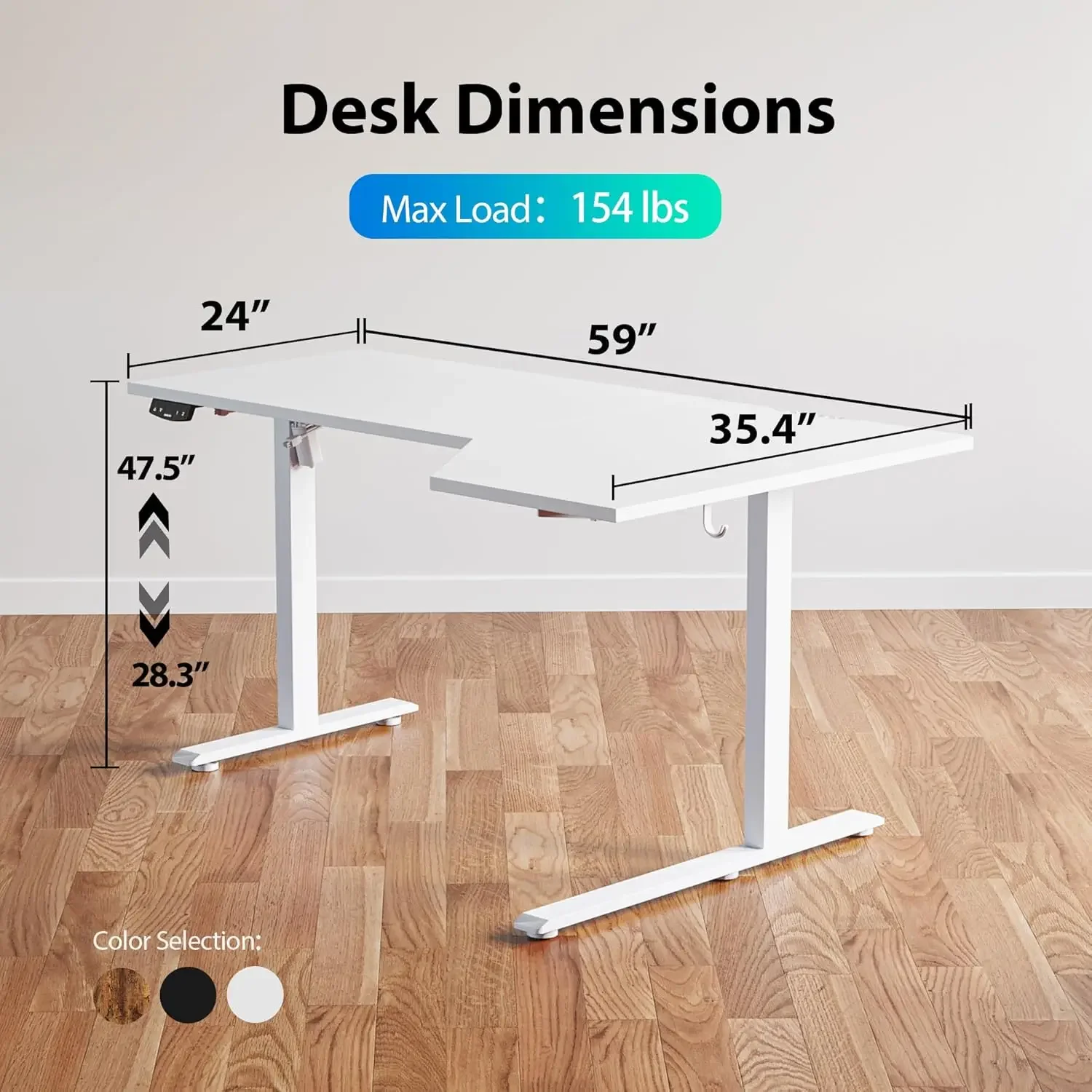 Home Office Work Table - Bureau électrique en forme de L,
