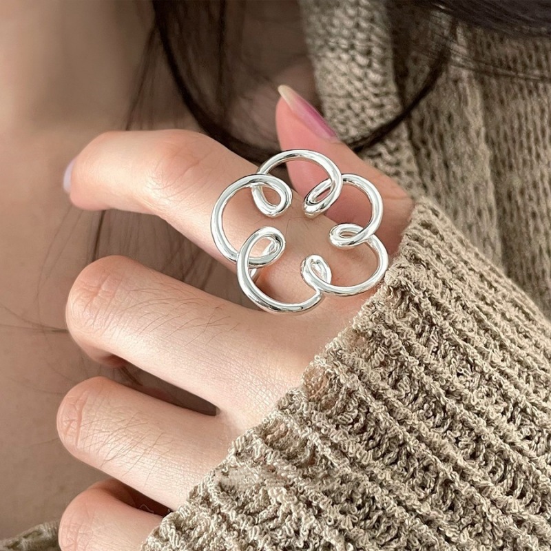 Home Office Layout - VENTFILLE-Bague évidée en argent regardé 925