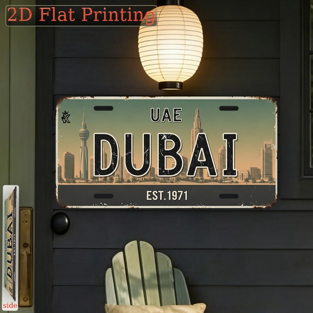 Home Office Dubai - Plaque murale vintage en métal durable