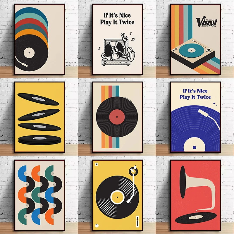 Impression sur toile de disque - Home Office Or avis et prix