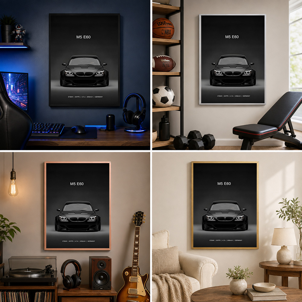 Affiche en métal noire représe - Home Office Or avis et prix